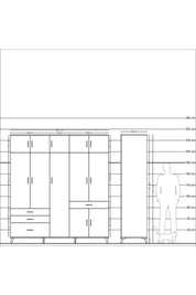 Kronos Dolap 11 Raflı 4 Çekmeceli 2 Askılı 220x59x243 - S784M055V18C