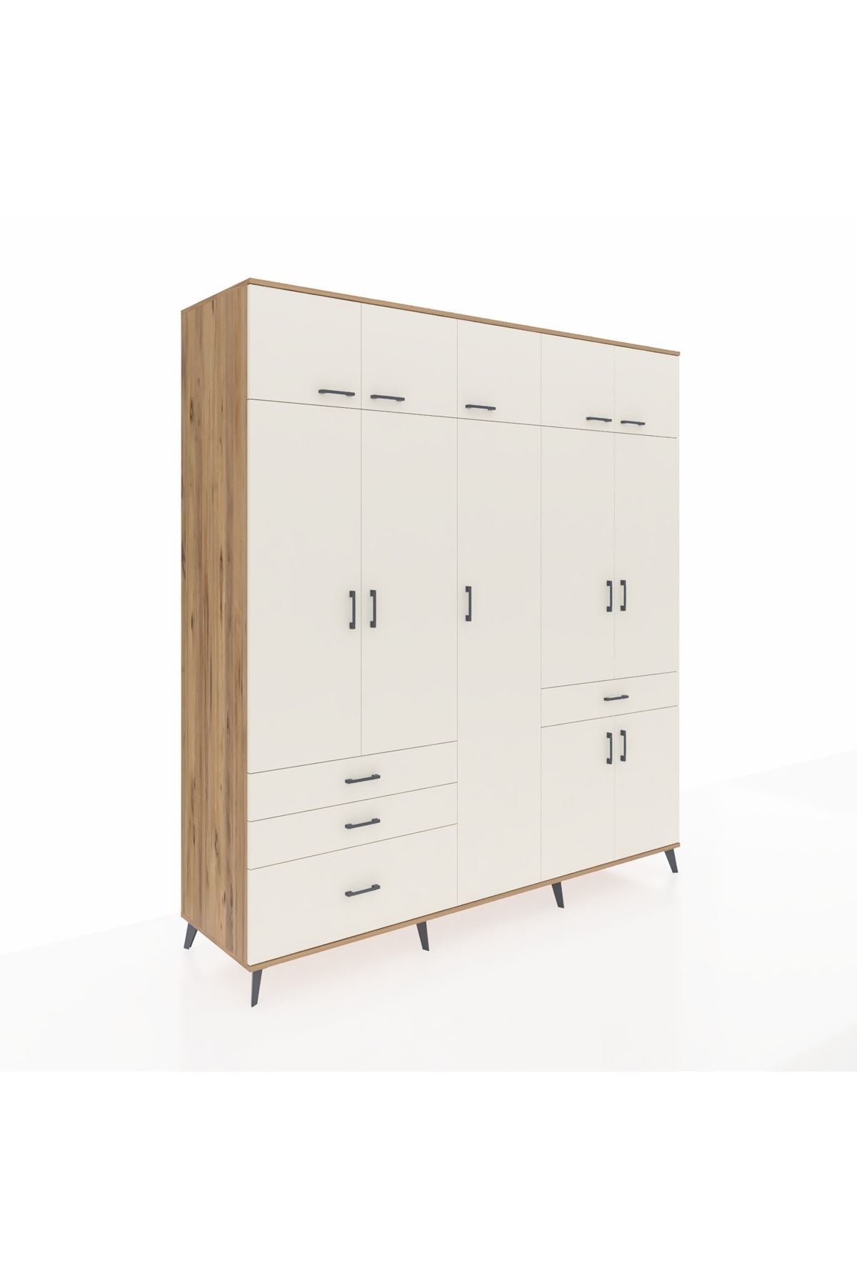 Kronos Dolap 11 Raflı 4 Çekmeceli 2 Askılı 220x59x243 - S784M055V22C