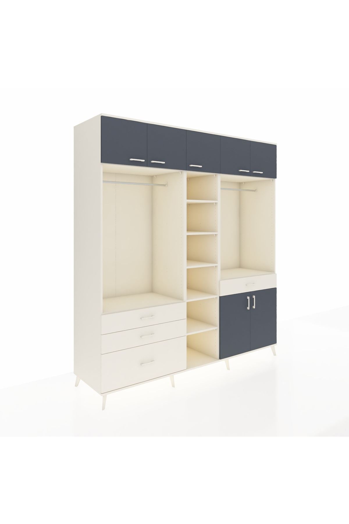 Kronos Dolap 11 Raflı 4 Çekmeceli 2 Askılı 220x59x243 - S784M056V07C