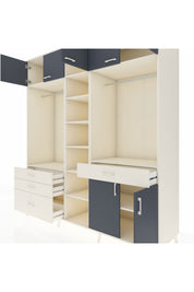 Kronos Dolap 11 Raflı 4 Çekmeceli 2 Askılı 220x59x243 - S784M056V07C