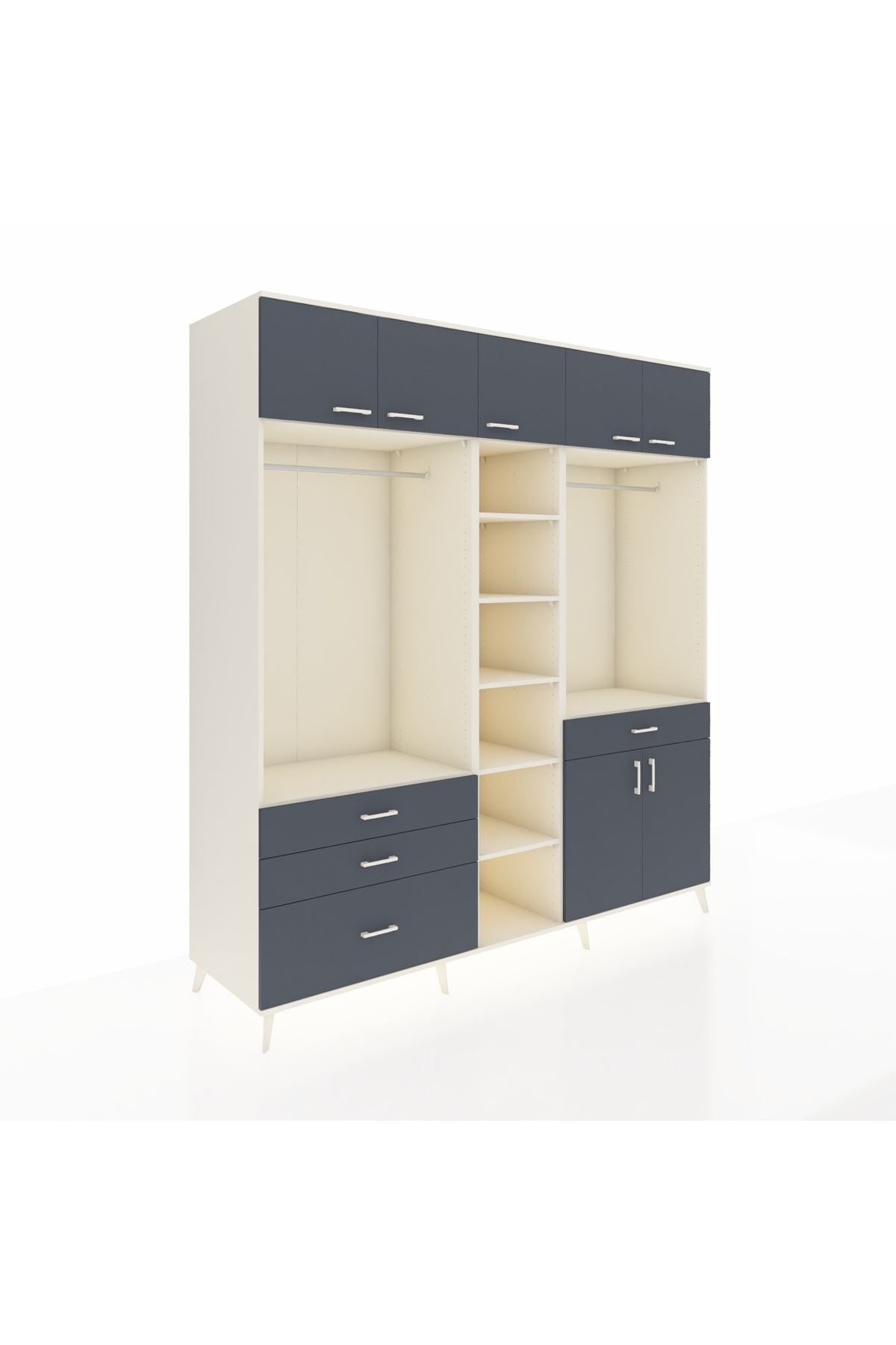 Kronos Dolap 11 Raflı 4 Çekmeceli 2 Askılı 220x59x243 - S784M056V08C