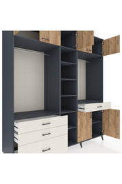 Kronos Dolap 11 Raflı 4 Çekmeceli 2 Askılı 220x59x243 - S784M056V10C