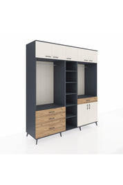 Kronos Dolap 11 Raflı 4 Çekmeceli 2 Askılı 220x59x243 - S784M056V15C