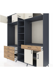 Kronos Dolap 11 Raflı 4 Çekmeceli 2 Askılı 220x59x243 - S784M056V15C