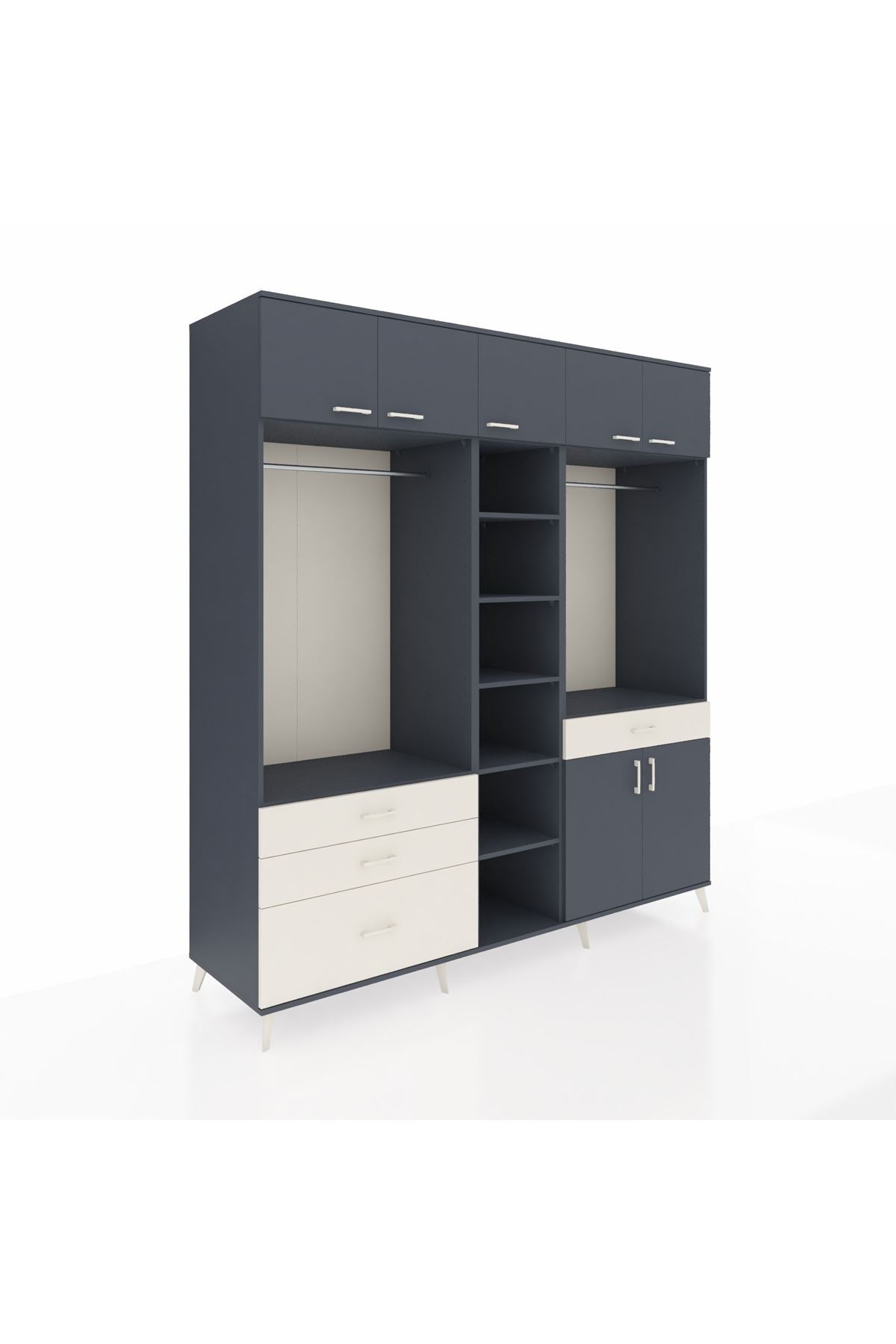 Kronos Dolap 11 Raflı 4 Çekmeceli 2 Askılı 220x59x243 - S784M056V16C