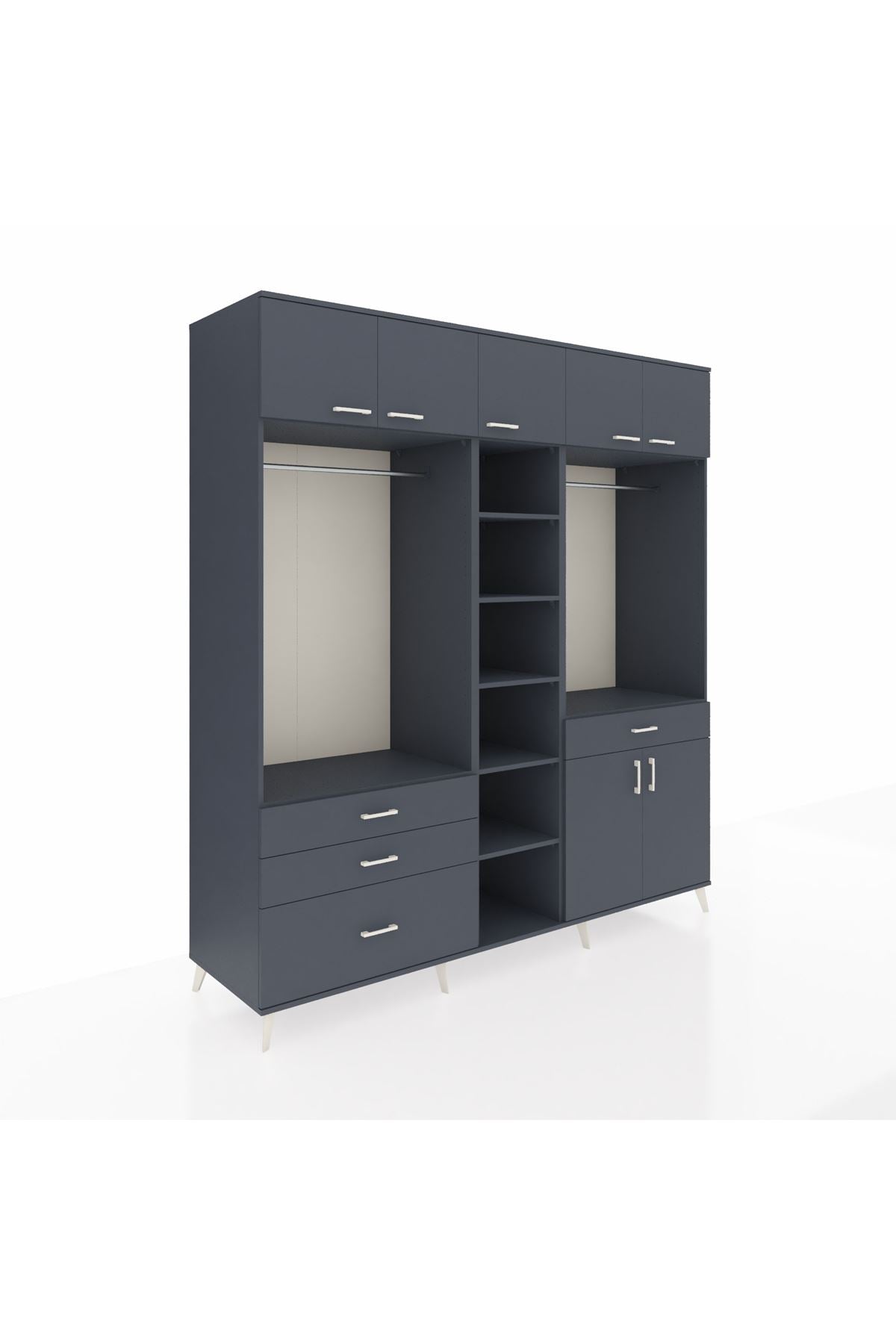 Kronos Dolap 11 Raflı 4 Çekmeceli 2 Askılı 220x59x243 - S784M056V17C