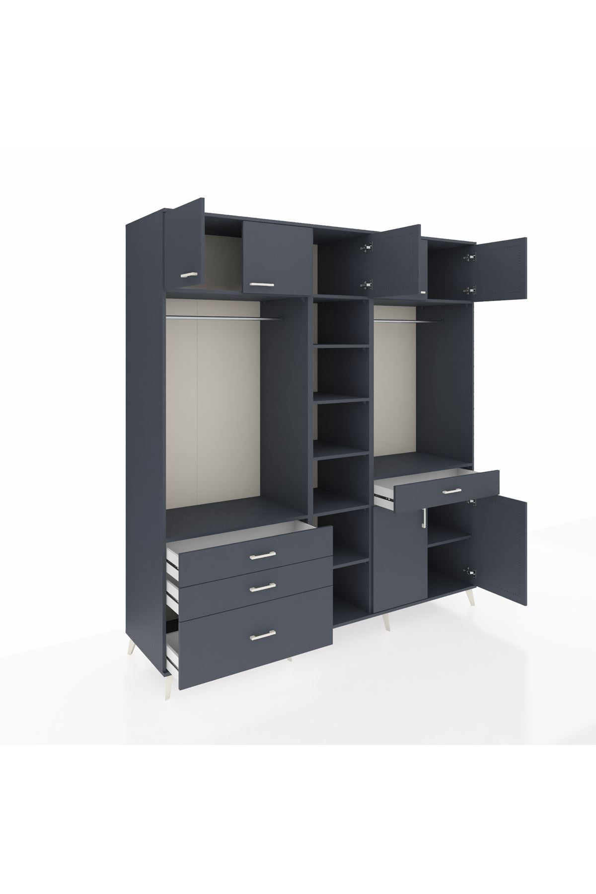 Kronos Dolap 11 Raflı 4 Çekmeceli 2 Askılı 220x59x243 - S784M056V17C