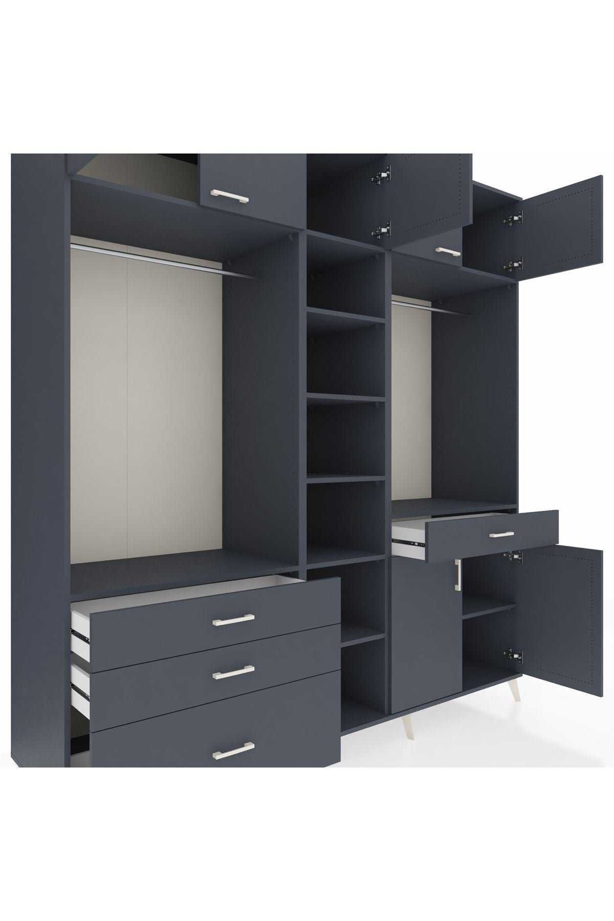 Kronos Dolap 11 Raflı 4 Çekmeceli 2 Askılı 220x59x243 - S784M056V17C