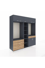 Kronos Dolap 11 Raflı 4 Çekmeceli 2 Askılı 220x59x243 - S784M056V18C
