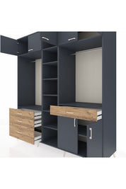 Kronos Dolap 11 Raflı 4 Çekmeceli 2 Askılı 220x59x243 - S784M056V18C