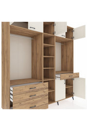 Kronos Dolap 11 Raflı 4 Çekmeceli 2 Askılı 220x59x243 - S784M056V24C