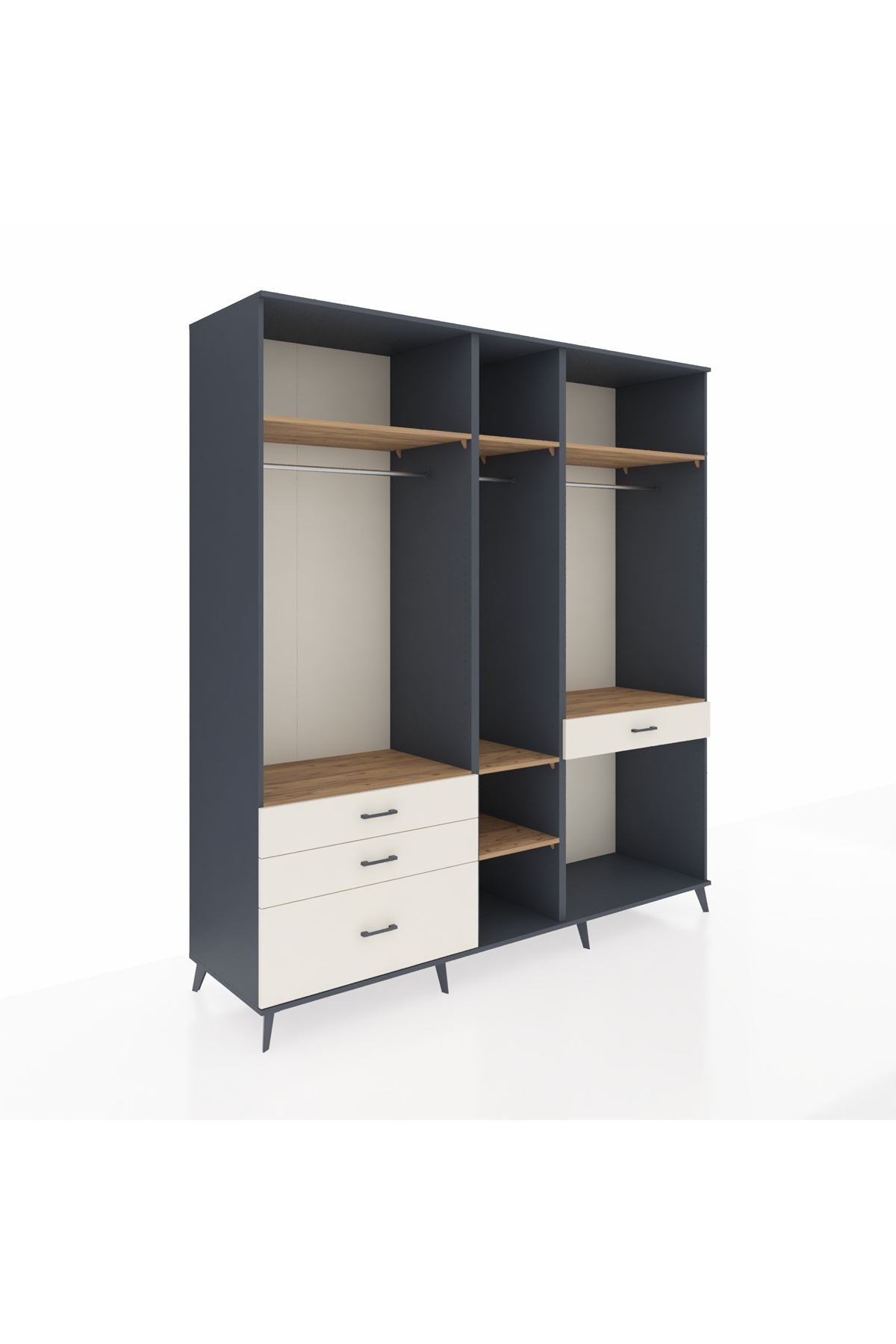 Kronos Dolap 7 Raflı 4 Çekmeceli 3 Askılı 220x59x243 - S784M057V10C
