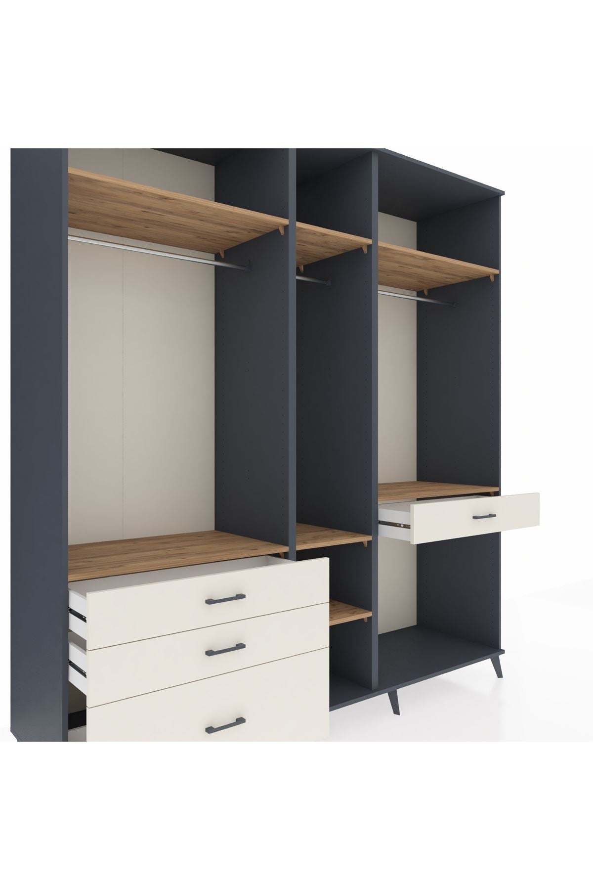 Kronos Dolap 7 Raflı 4 Çekmeceli 3 Askılı 220x59x243 - S784M057V10C