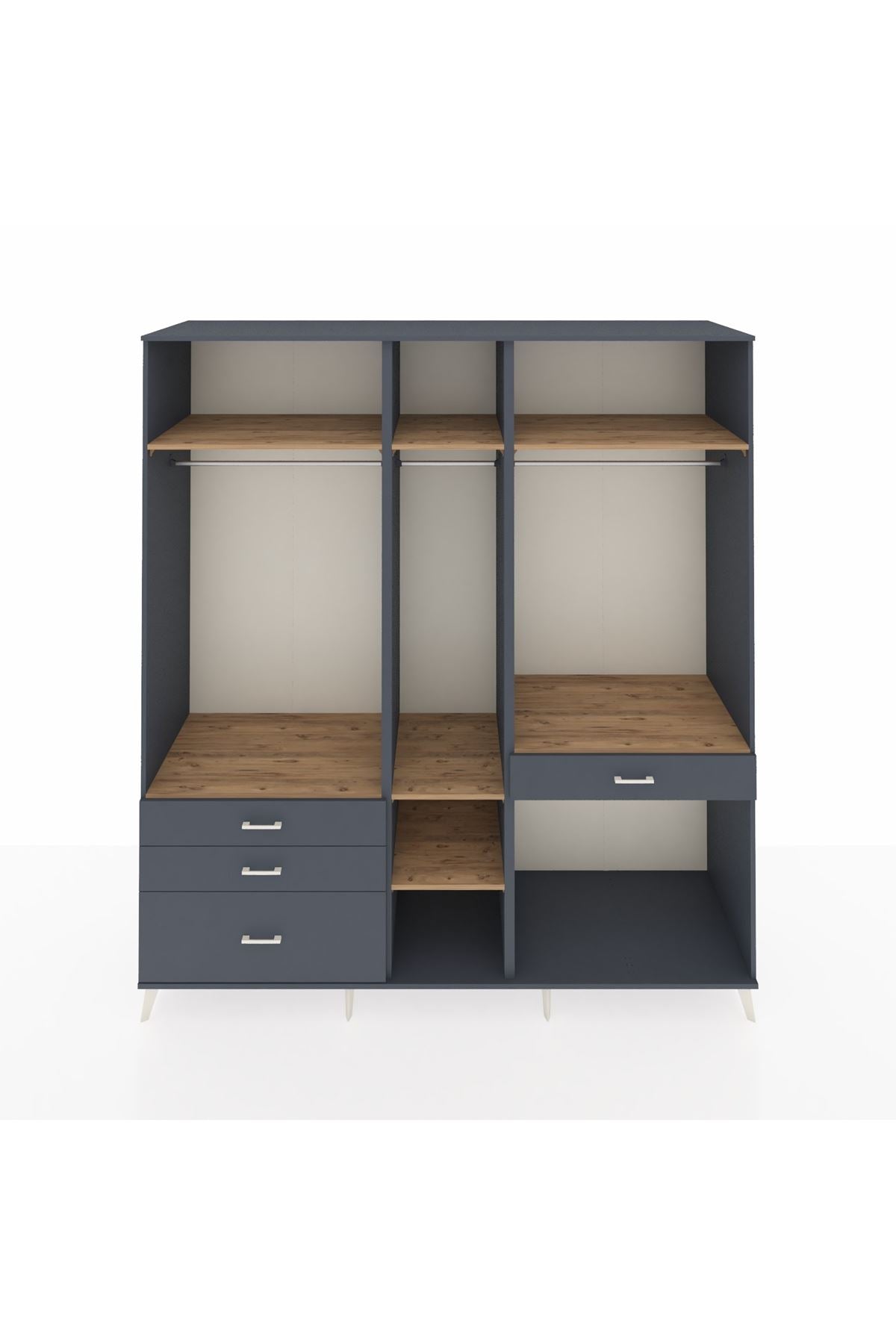 Kronos Dolap 7 Raflı 4 Çekmeceli 3 Askılı 220x59x243 - S784M057V11C