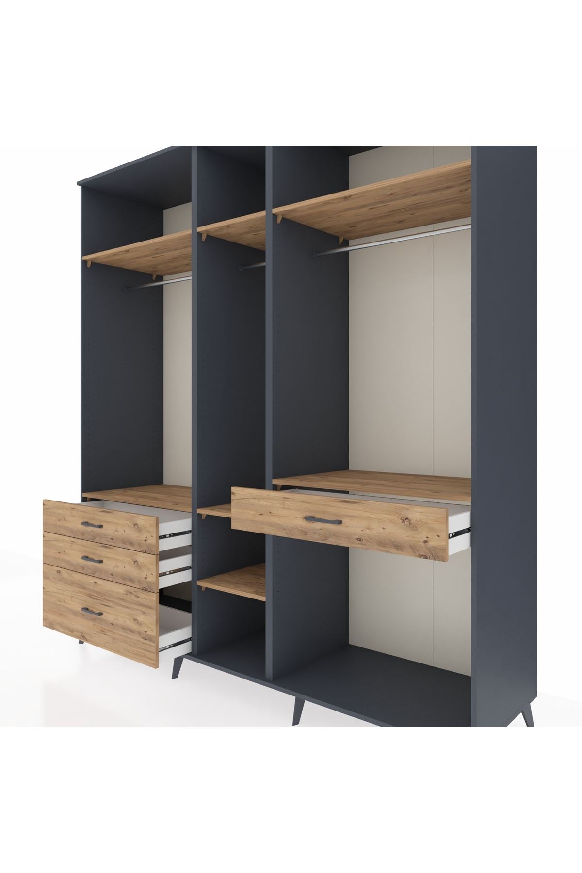 Kronos Dolap 7 Raflı 4 Çekmeceli 3 Askılı 220x59x243 - S784M057V12C