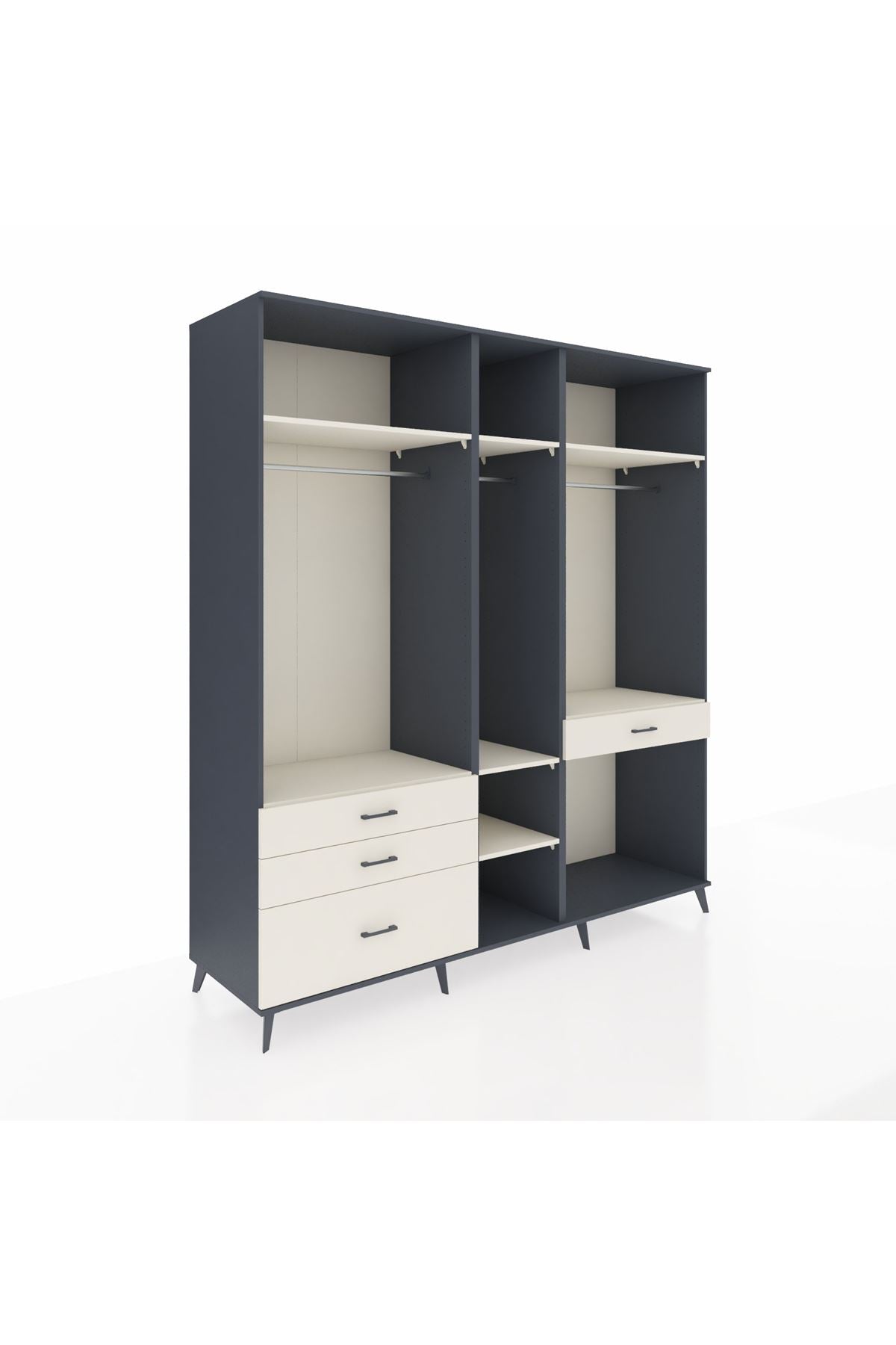 Kronos Dolap 7 Raflı 4 Çekmeceli 3 Askılı 220x59x243 - S784M057V13C