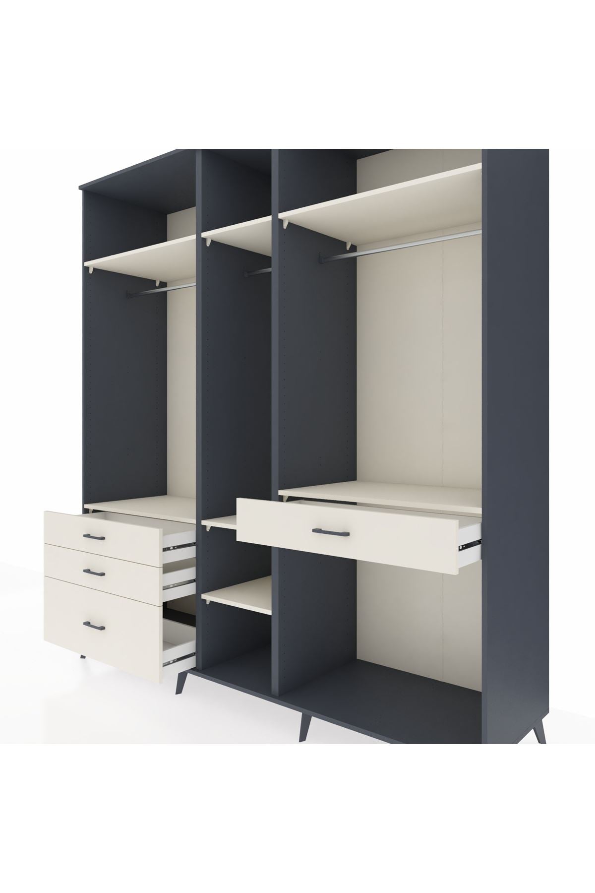 Kronos Dolap 7 Raflı 4 Çekmeceli 3 Askılı 220x59x243 - S784M057V13C