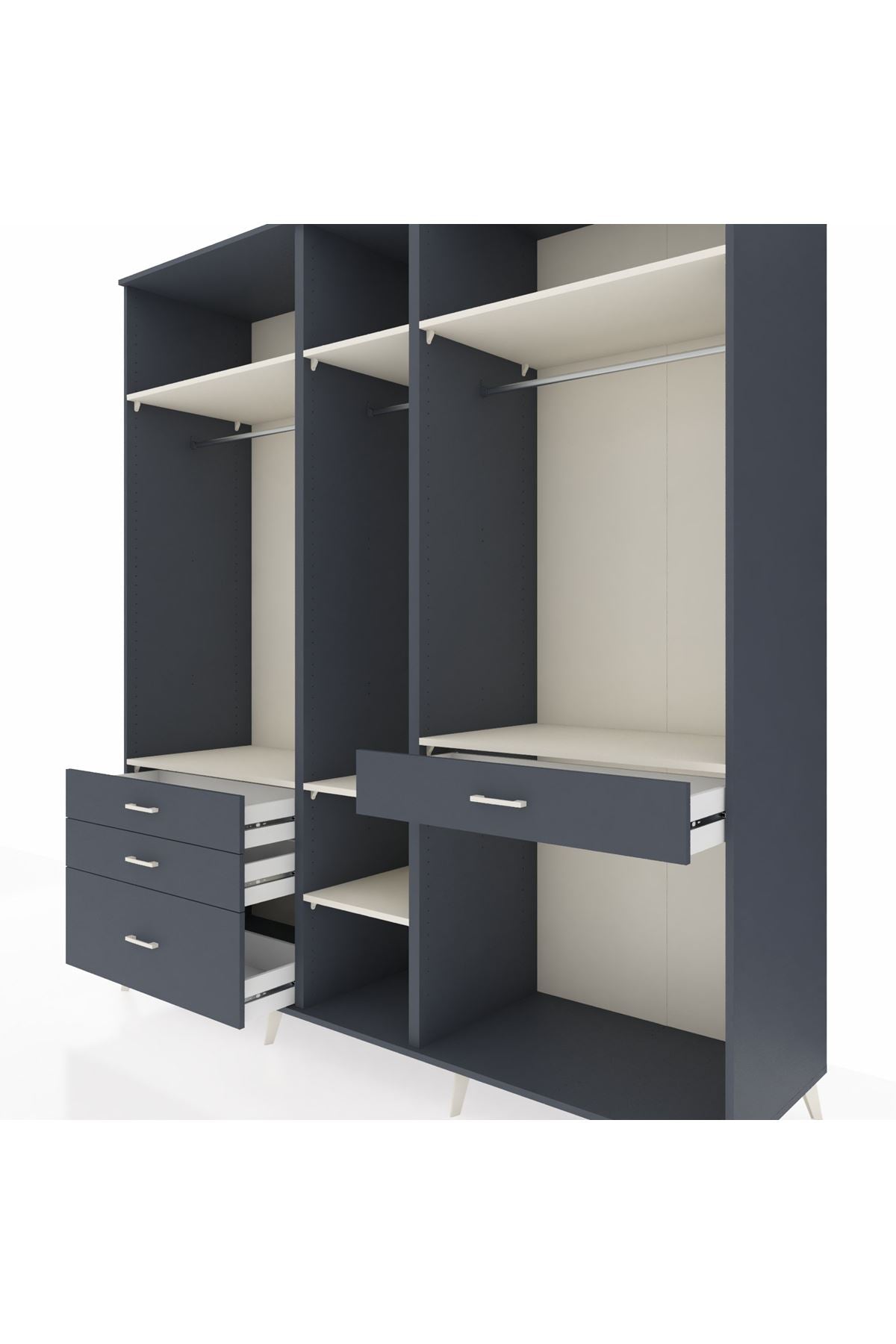 Kronos Dolap 7 Raflı 4 Çekmeceli 3 Askılı 220x59x243 - S784M057V14C