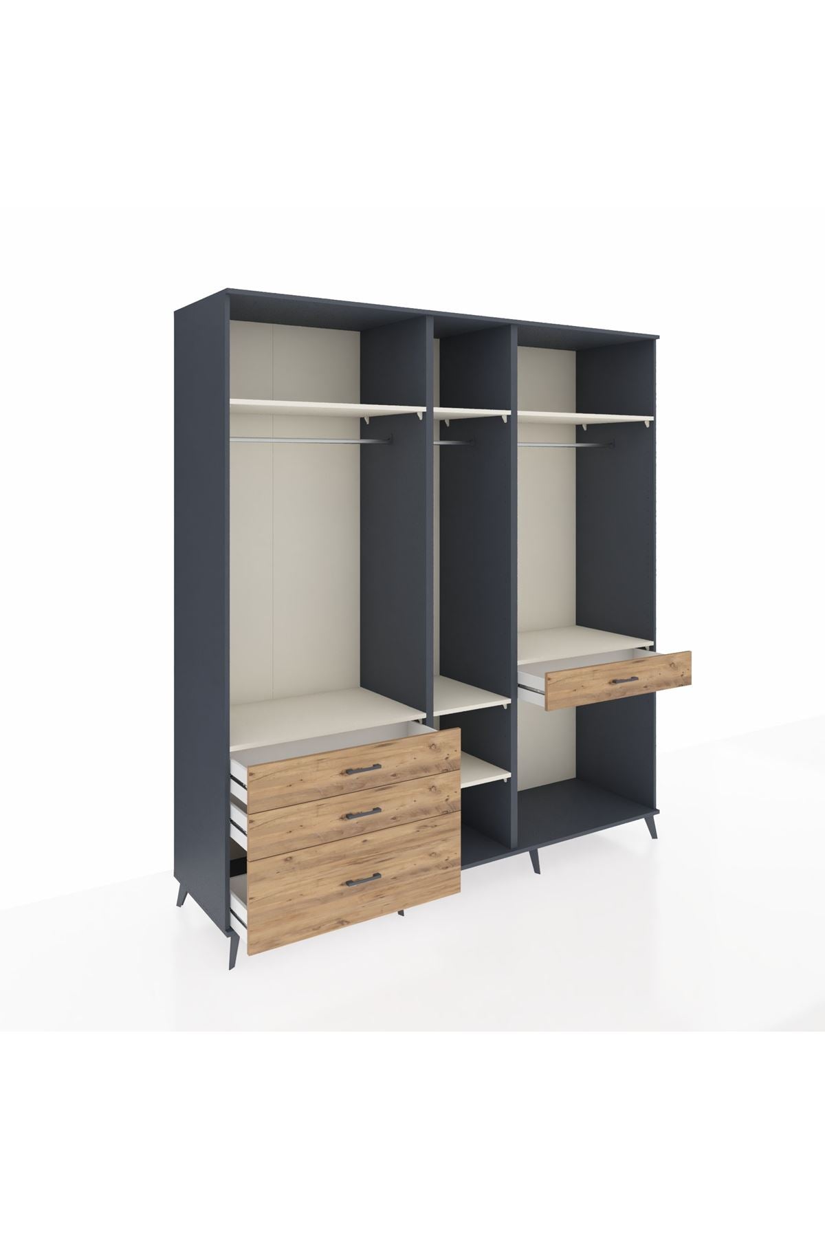 Kronos Dolap 7 Raflı 4 Çekmeceli 3 Askılı 220x59x243 - S784M057V15C