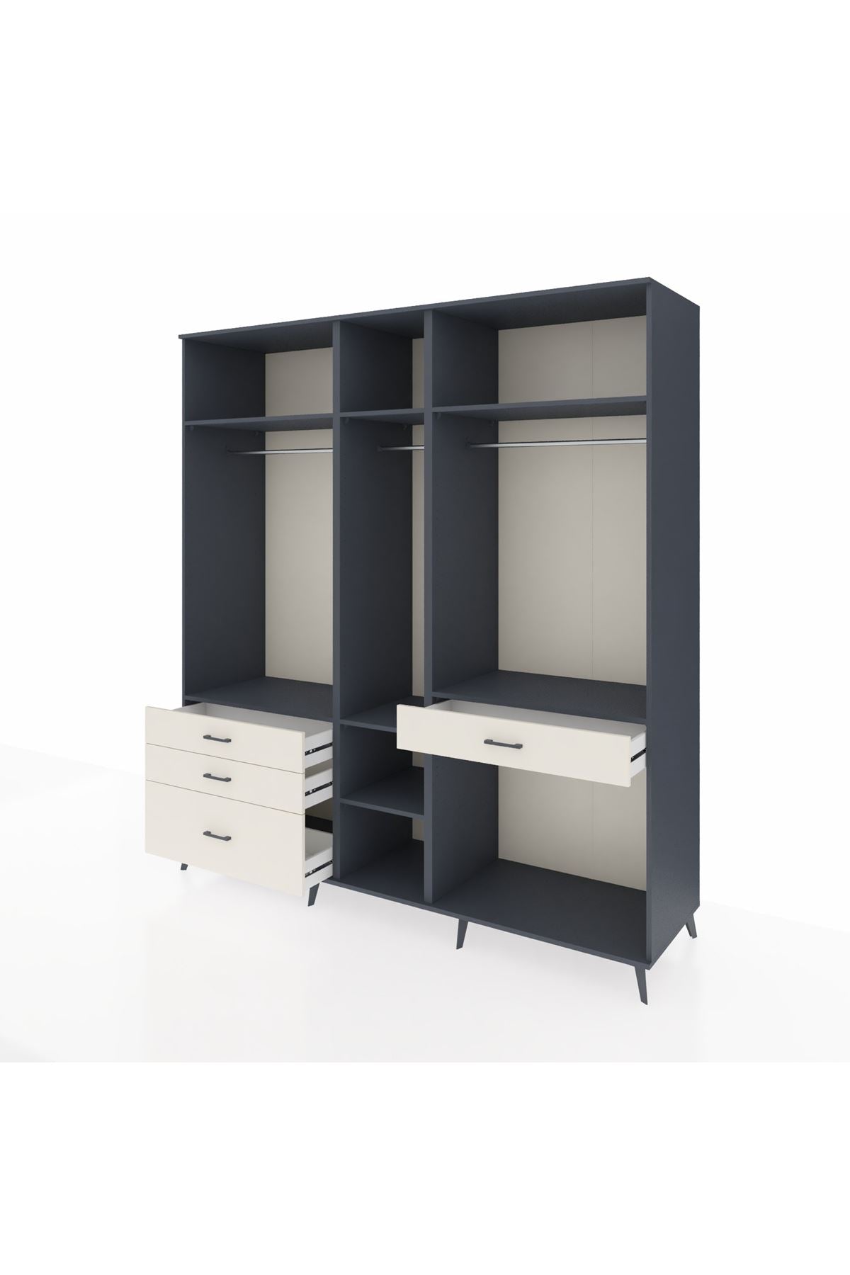 Kronos Dolap 7 Raflı 4 Çekmeceli 3 Askılı 220x59x243 - S784M057V16C