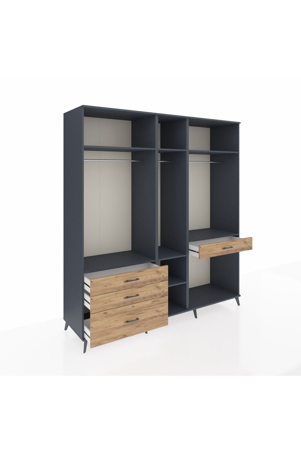 Kronos Dolap 7 Raflı 4 Çekmeceli 3 Askılı 220x59x243 - S784M057V18C