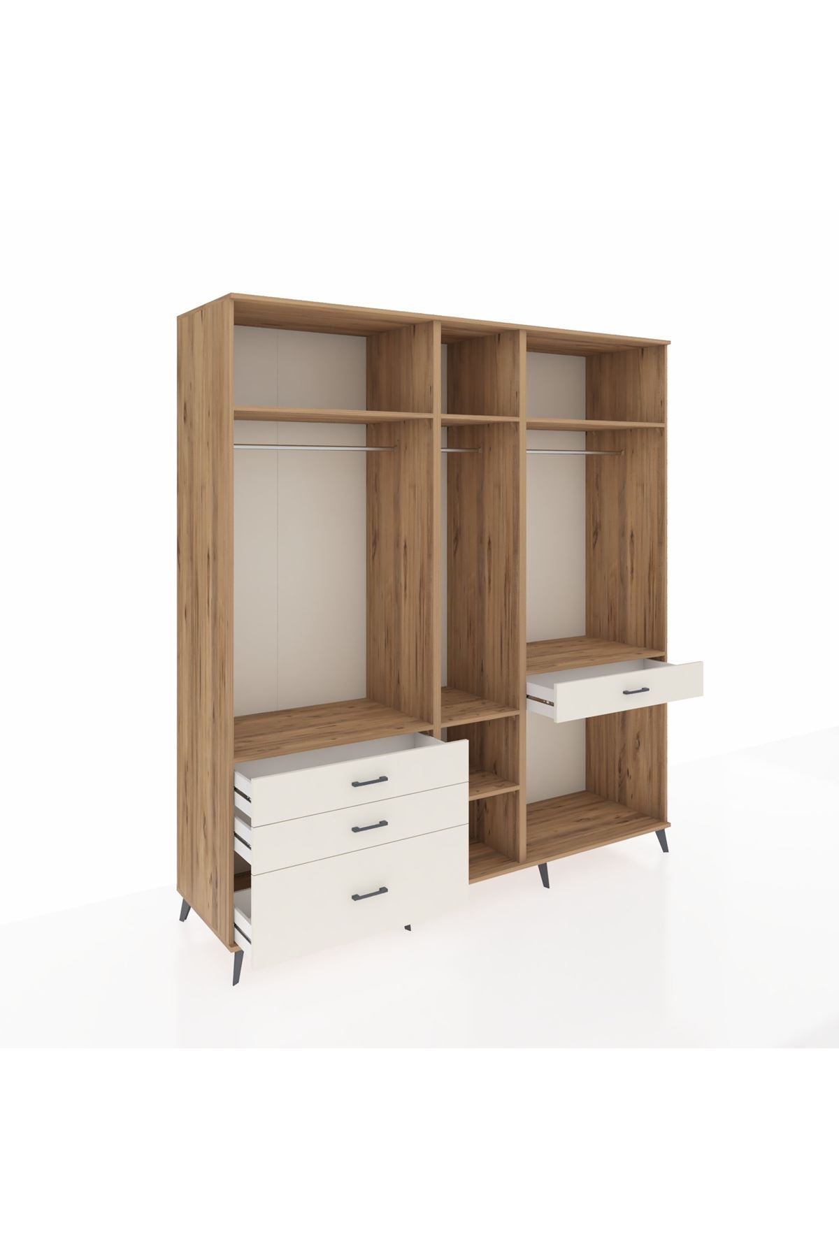 Kronos Dolap 7 Raflı 4 Çekmeceli 3 Askılı 220x59x243 - S784M057V19C