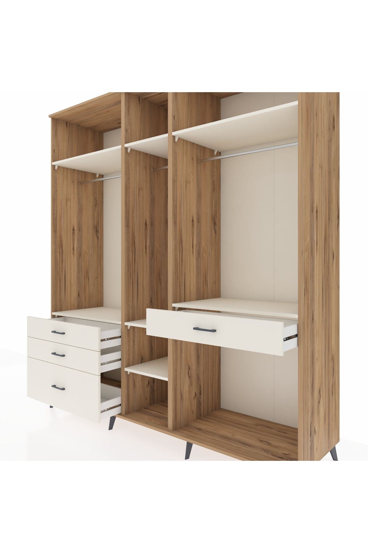 Kronos Dolap 7 Raflı 4 Çekmeceli 3 Askılı 220x59x243 - S784M057V22C
