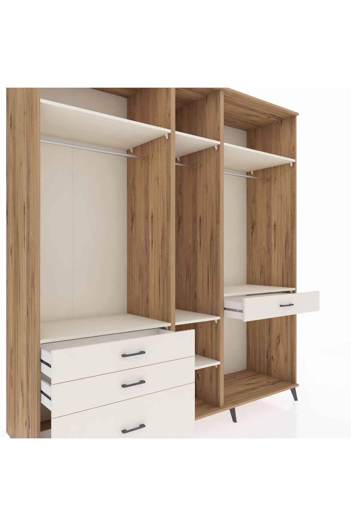 Kronos Dolap 7 Raflı 4 Çekmeceli 3 Askılı 220x59x243 - S784M057V22C