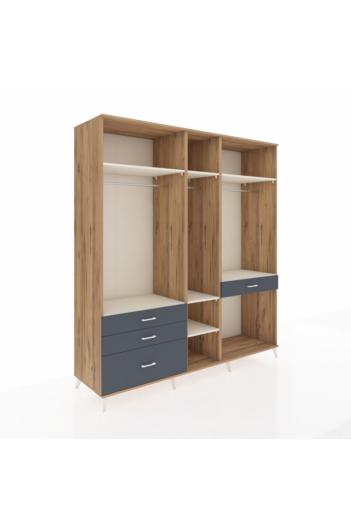 Kronos Dolap 7 Raflı 4 Çekmeceli 3 Askılı 220x59x243 - S784M057V23C