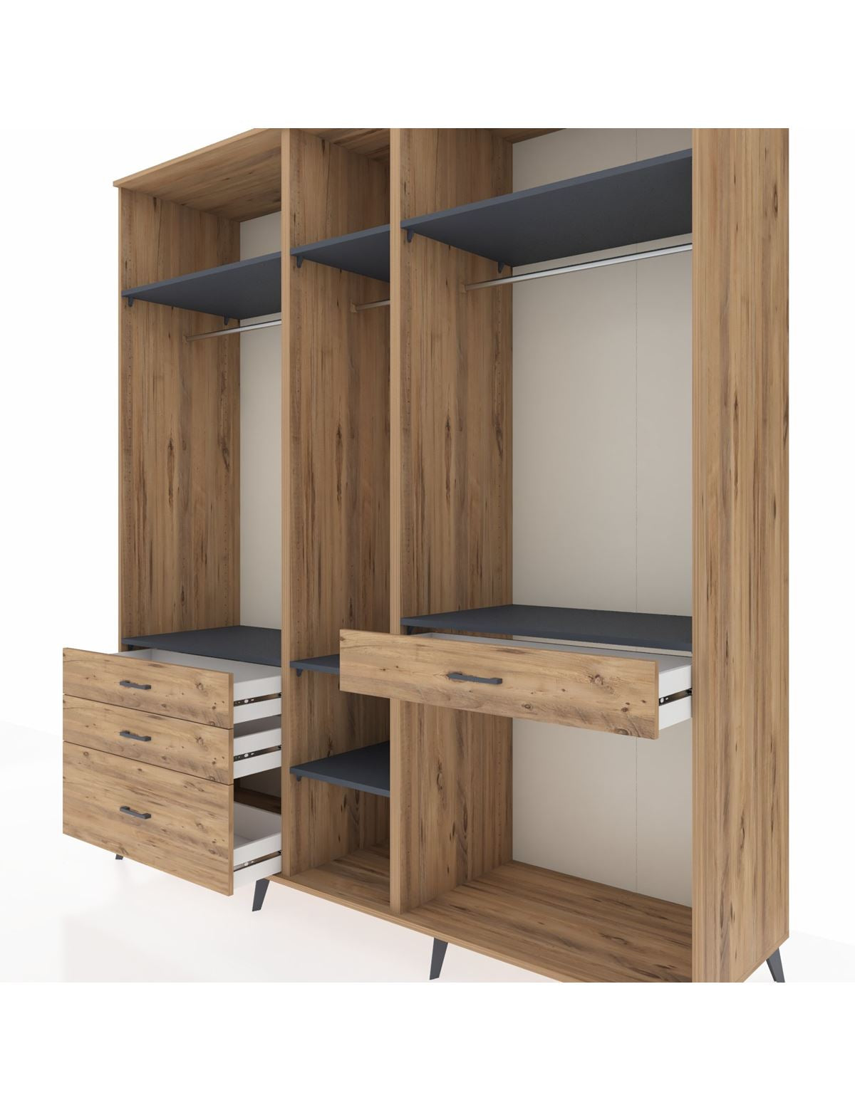 Kronos Dolap 7 Raflı 4 Çekmeceli 3 Askılı 220x59x243 - S784M057V27C