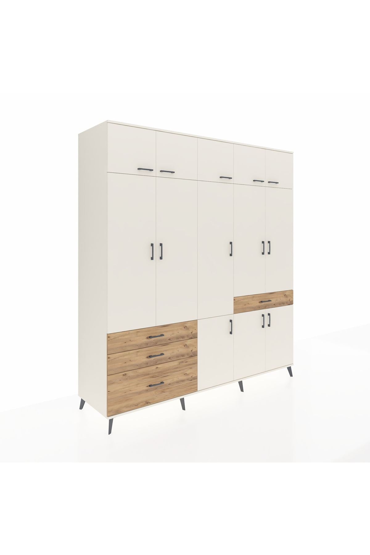 Kronos Dolap 8 Raflı 4 Çekmeceli 3 Askılı 220x59x243 - S784M058V06C