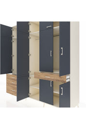Kronos Dolap 8 Raflı 4 Çekmeceli 3 Askılı 220x59x243 - S784M058V09C