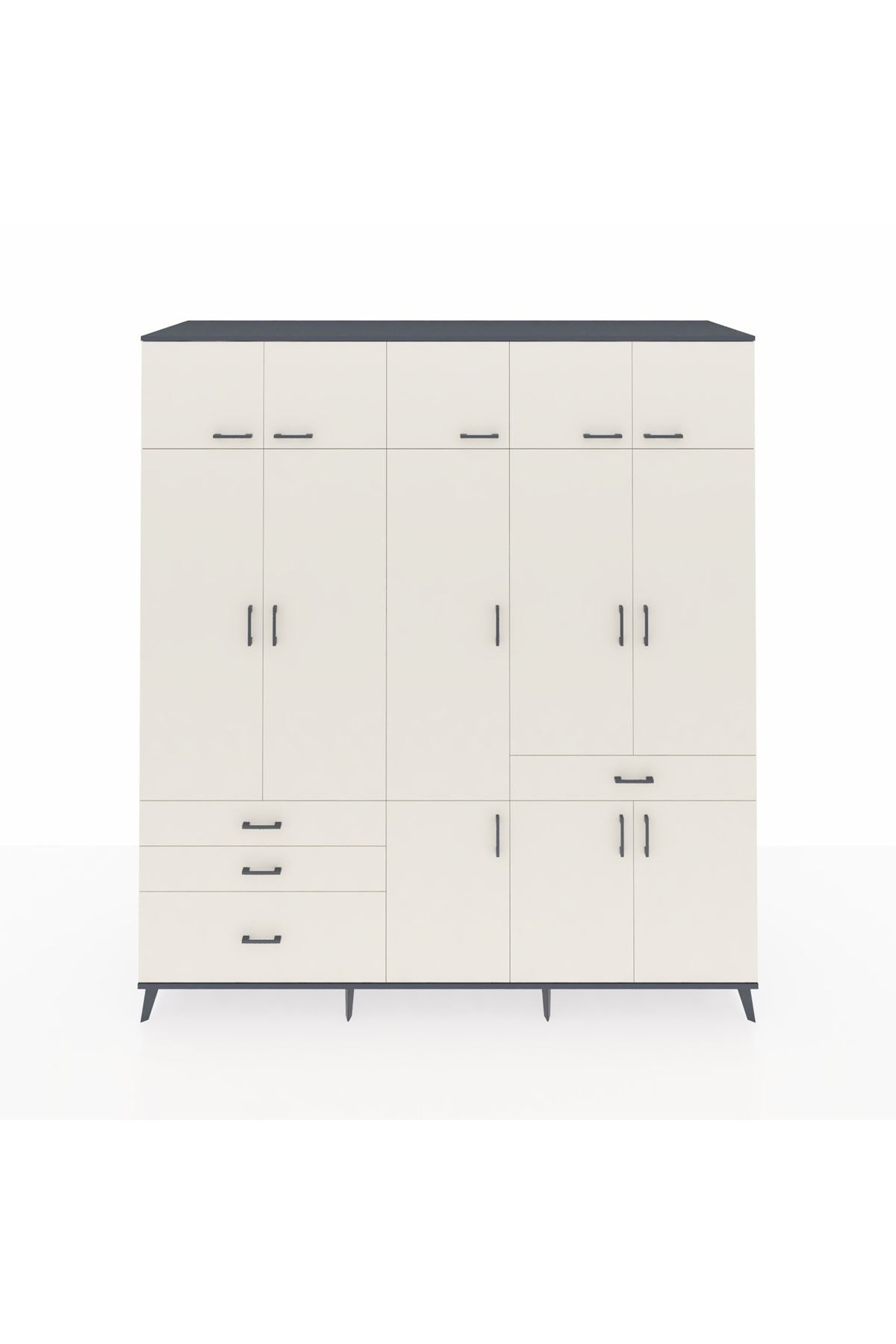 Kronos Dolap 8 Raflı 4 Çekmeceli 3 Askılı 220x59x243 - S784M058V13C
