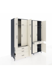 Kronos Dolap 8 Raflı 4 Çekmeceli 3 Askılı 220x59x243 - S784M058V13C