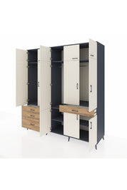 Kronos Dolap 8 Raflı 4 Çekmeceli 3 Askılı 220x59x243 - S784M058V15C