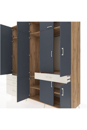 Kronos Dolap 8 Raflı 4 Çekmeceli 3 Askılı 220x59x243 - S784M058V25C