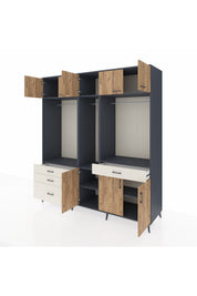 Kronos Dolap 8 Raflı 4 Çekmeceli 3 Askılı 220x59x243 - S784M059V10C