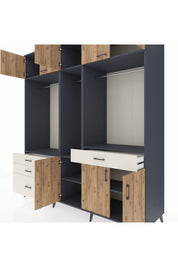 Kronos Dolap 8 Raflı 4 Çekmeceli 3 Askılı 220x59x243 - S784M059V10C