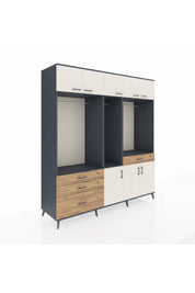 Kronos Dolap 8 Raflı 4 Çekmeceli 3 Askılı 220x59x243 - S784M059V15C