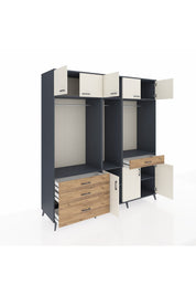 Kronos Dolap 8 Raflı 4 Çekmeceli 3 Askılı 220x59x243 - S784M059V15C