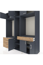 Kronos Dolap 8 Raflı 4 Çekmeceli 3 Askılı 220x59x243 - S784M059V18C