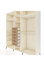 Kronos Dolap 10 Raflı 6 Çekmeceli 3 Askılı 220x59x243 - S784M060V06C