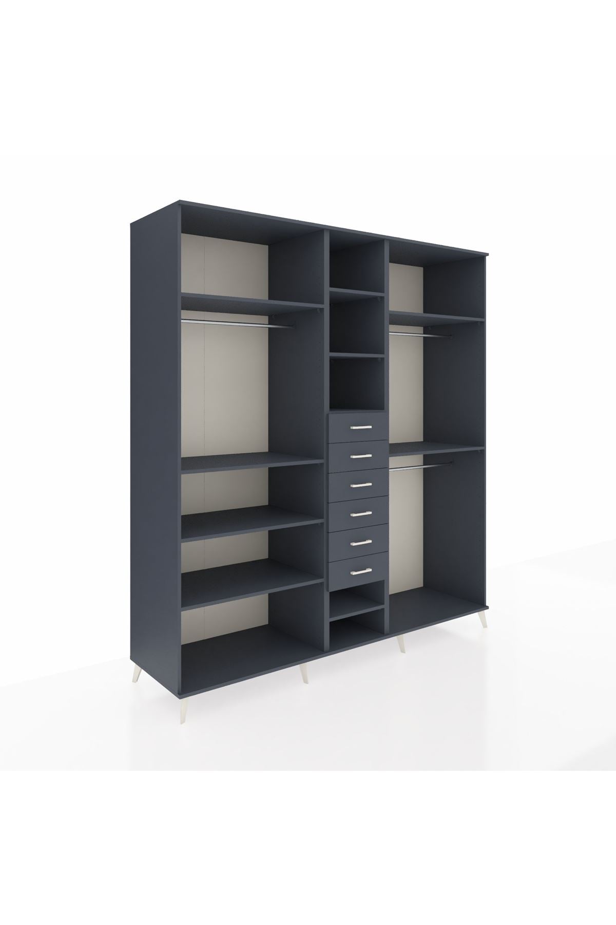 Kronos Dolap 10 Raflı 6 Çekmeceli 3 Askılı 220x59x243 - S784M060V17C