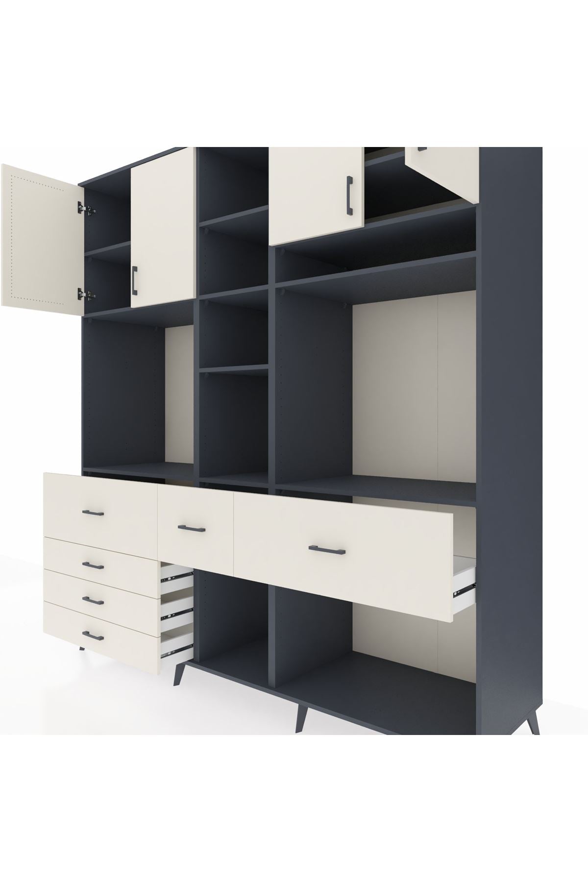 Kronos Dolap 11 Raflı 6 Çekmeceli 4 Kapaklı 220x59x243 - S784M062V13C