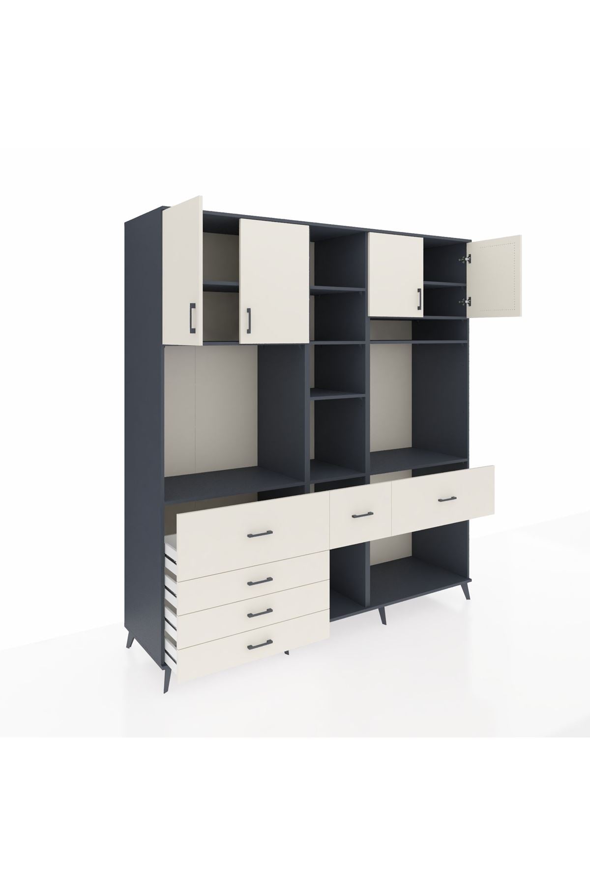 Kronos Dolap 11 Raflı 6 Çekmeceli 4 Kapaklı 220x59x243 - S784M062V13C