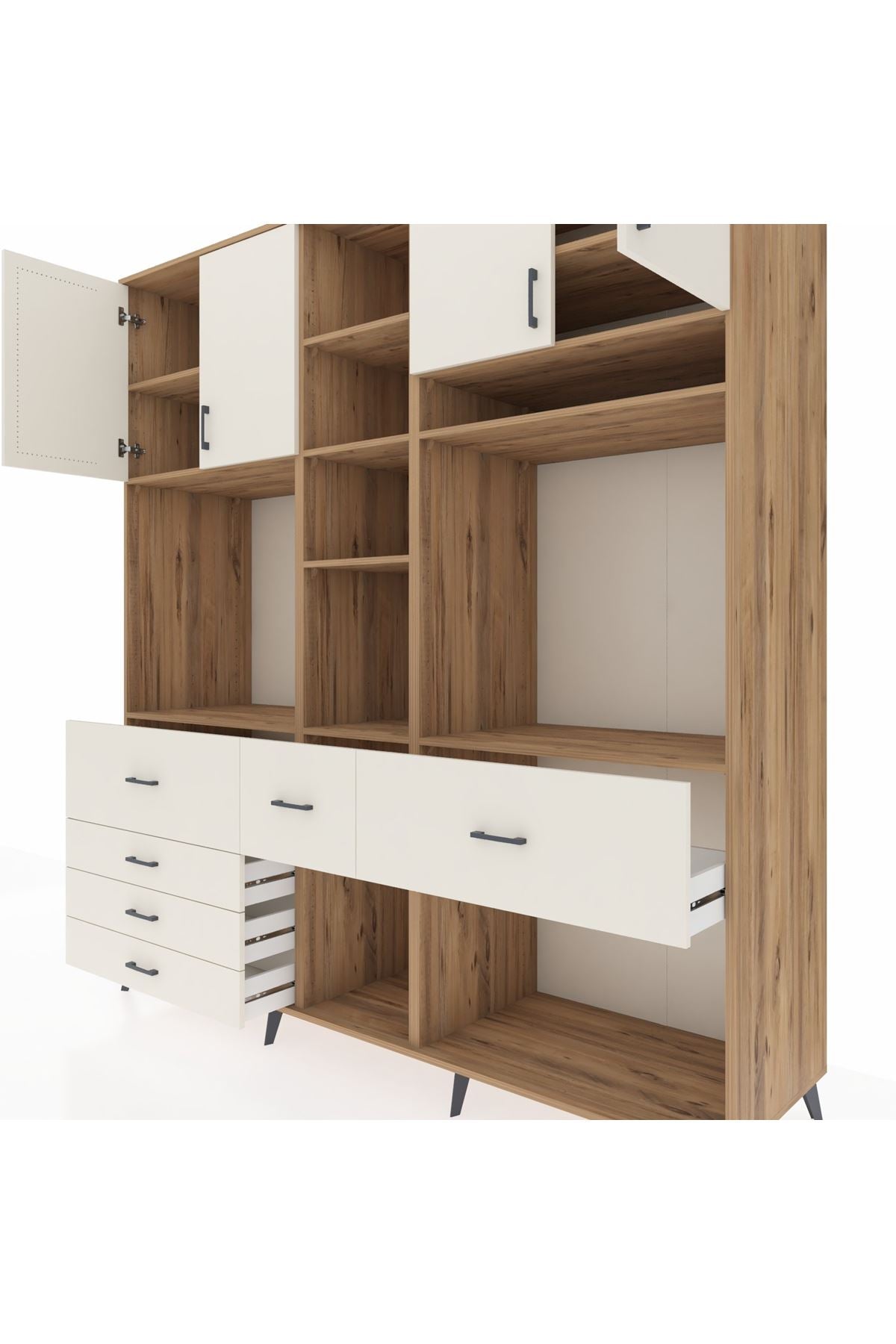 Kronos Dolap 11 Raflı 6 Çekmeceli 4 Kapaklı 220x59x243 - S784M062V22C