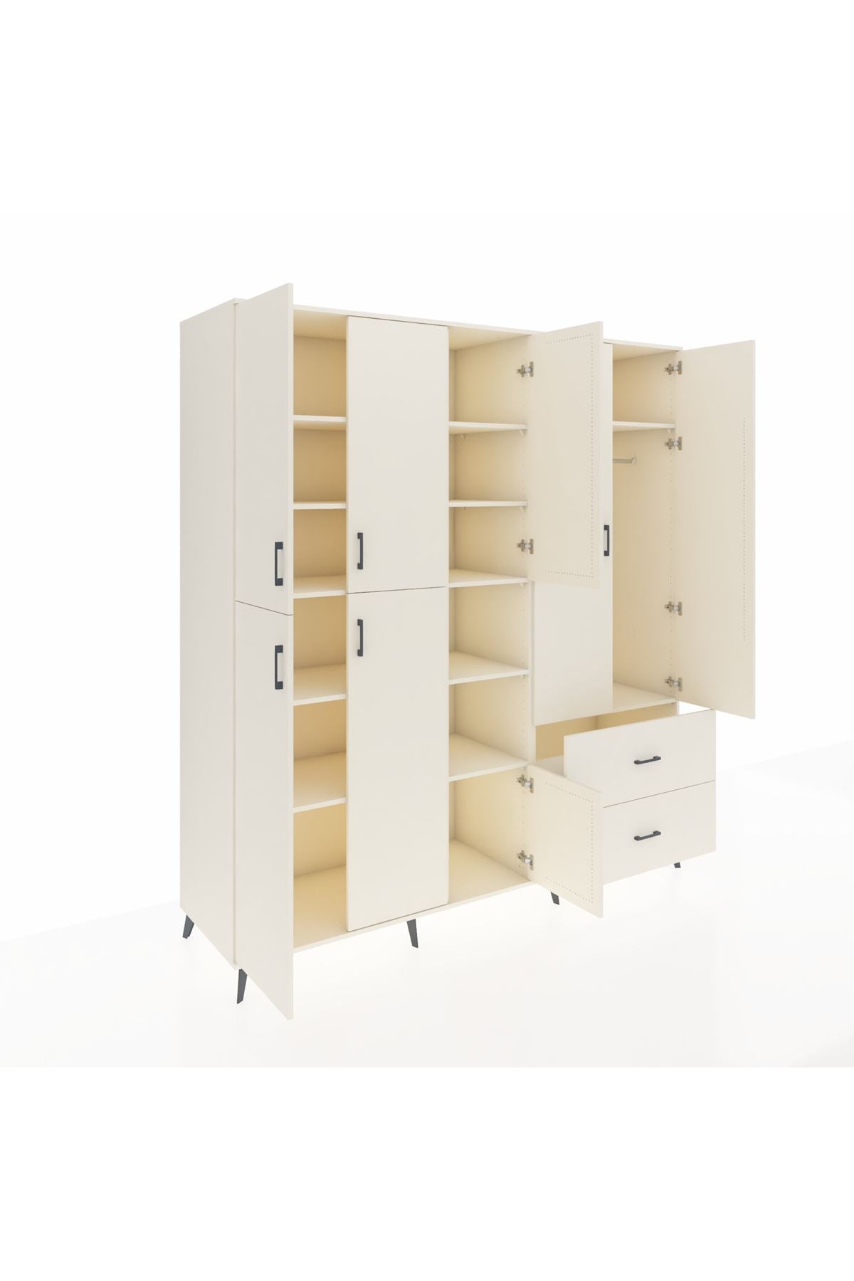 Kronos Dolap 12 Raflı 2 Çekmeceli Tek Askılı 220x59x243 - S784M063V04C