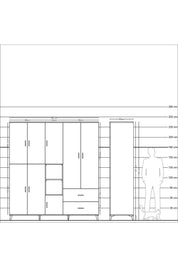 Kronos Dolap 12 Raflı 2 Çekmeceli Tek Askılı 220x59x243 - S784M063V05C