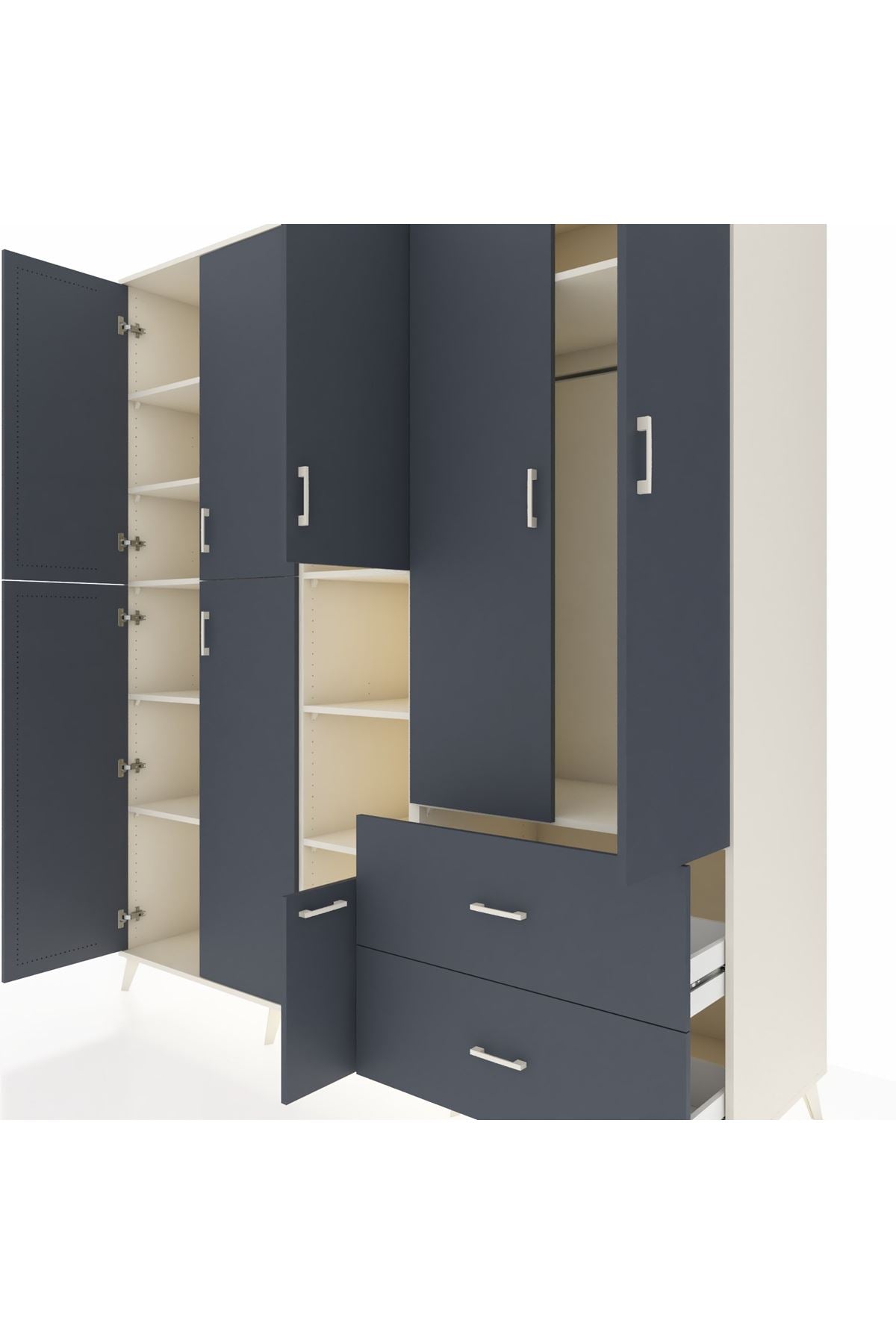 Kronos Dolap 12 Raflı 2 Çekmeceli Tek Askılı 220x59x243 - S784M063V08C