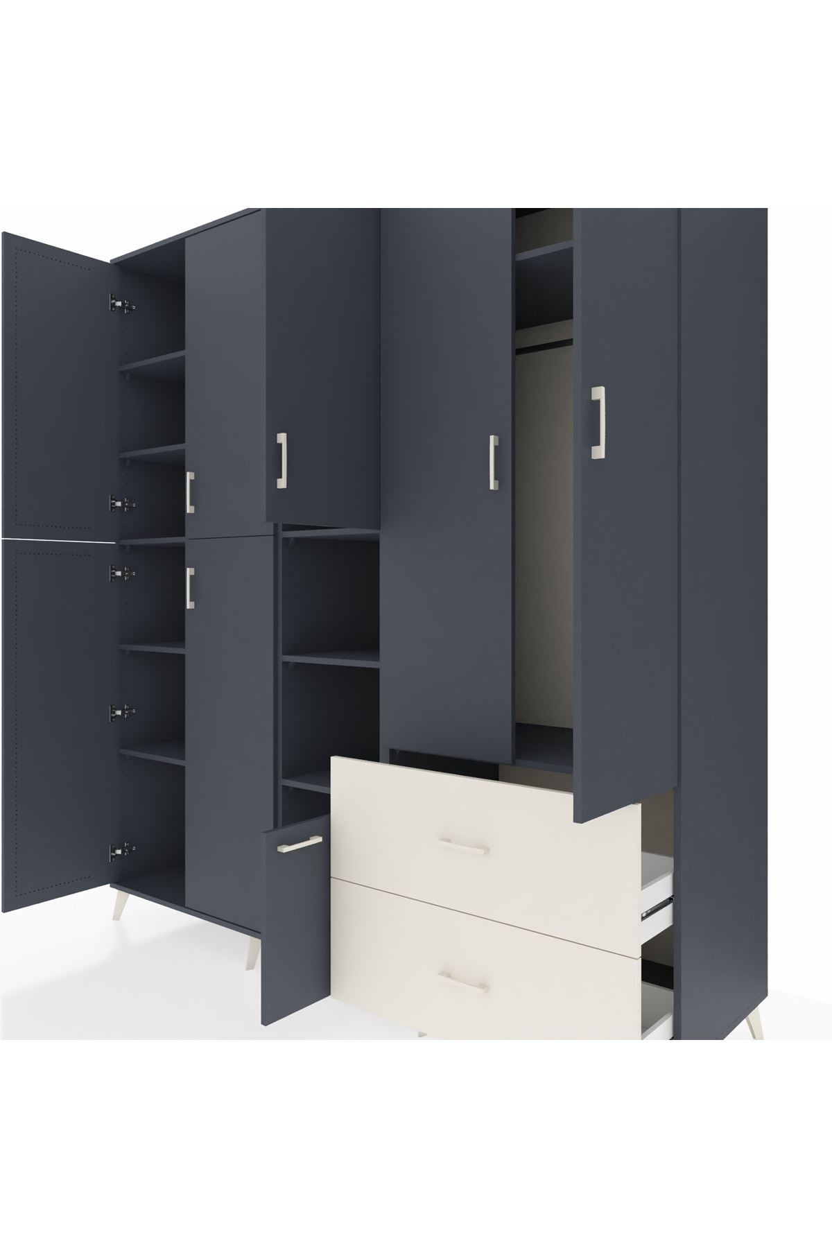 Kronos Dolap 12 Raflı 2 Çekmeceli Tek Askılı 220x59x243 - S784M063V16C